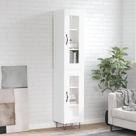 vidaXL Highboard Hochglanz-Weiß 34,5x34x180 cm Holzwerkstoff
