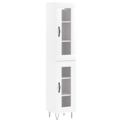 vidaXL Highboard Hochglanz-Weiß 34,5x34x180 cm Holzwerkstoff
