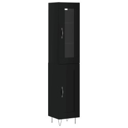 vidaXL Highboard Schwarz 34,5x34x180 cm Holzwerkstoff