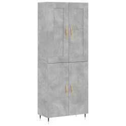vidaXL Highboard Betongrau 69,5x34x180 cm Holzwerkstoff