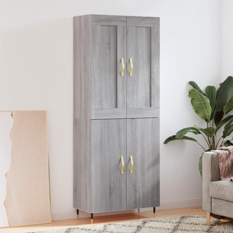 vidaXL Highboard Grau Sonoma 69,5x34x180 cm Holzwerkstoff vidaXL Highboard Grau Sonoma 69,5x34x180 cm Holzwerkstoff