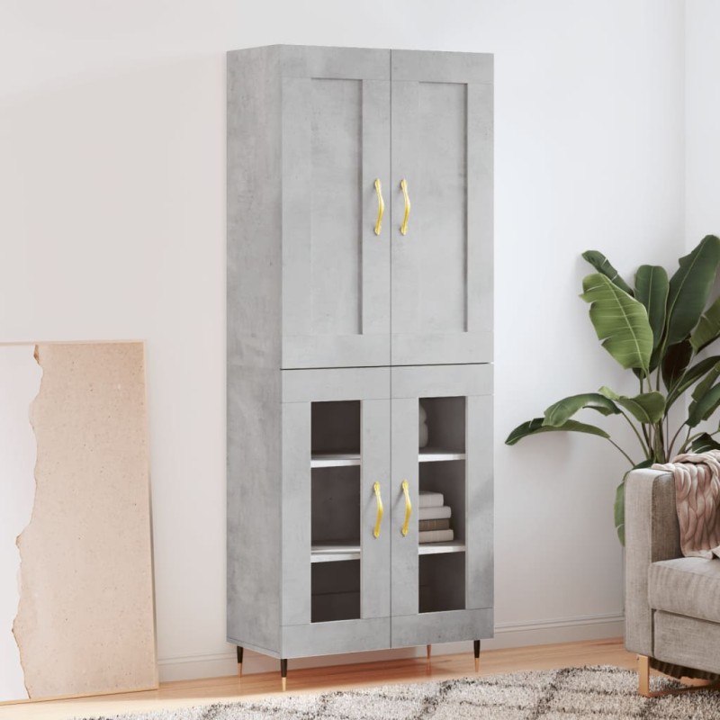 vidaXL Highboard Betongrau 69,5x34x180 cm Holzwerkstoff vidaXL Highboard Betongrau 69,5x34x180 cm Holzwerkstoff