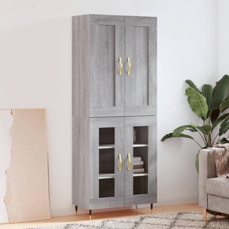 vidaXL Highboard Grau Sonoma 69,5x34x180 cm Holzwerkstoff vidaXL Highboard Grau Sonoma 69,5x34x180 cm Holzwerkstoff