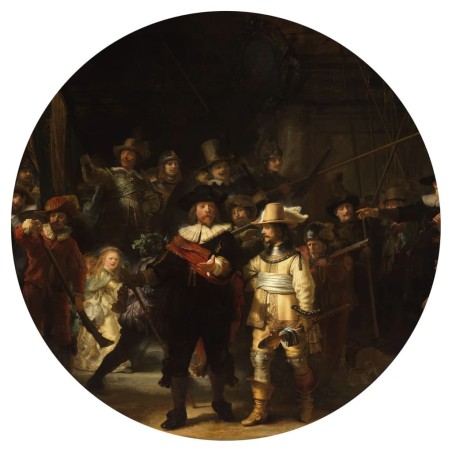 WallArt Fototapete The Night Watch Rund 142,5 cm