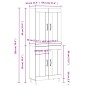 vidaXL Highboard Grau Sonoma 69,5x34x180 cm Holzwerkstoff vidaXL Highboard Grau Sonoma 69,5x34x180 cm Holzwerkstoff