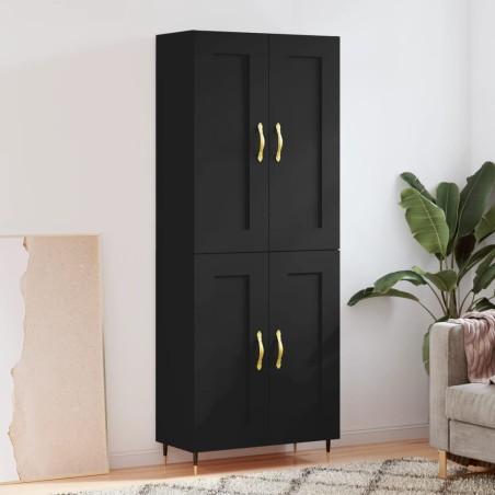 vidaXL Highboard Schwarz 69,5x34x180 cm Holzwerkstoff