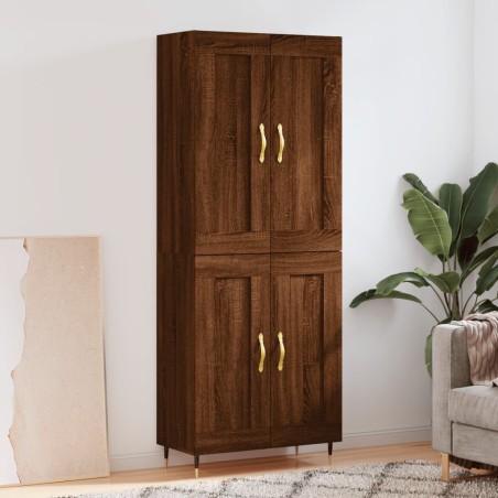 vidaXL Highboard Braun Eichen-Optik 69,5x34x180 cm Holzwerkstoff