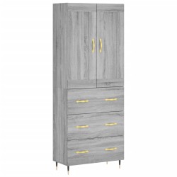 vidaXL Highboard Grau Sonoma 69,5x34x180 cm Holzwerkstoff