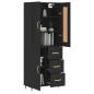 vidaXL Highboard Schwarz 69,5x34x180 cm Holzwerkstoff vidaXL Highboard Schwarz 69,5x34x180 cm Holzwerkstoff