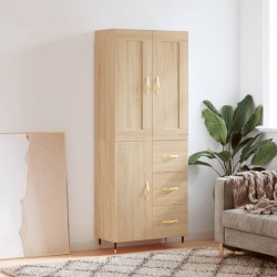 vidaXL Highboard Sonoma-Eiche 69,5x34x180 cm Holzwerkstoff