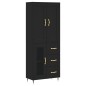 vidaXL Highboard Schwarz 69,5x34x180 cm Holzwerkstoff vidaXL Highboard Schwarz 69,5x34x180 cm Holzwerkstoff