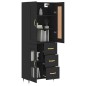 vidaXL Highboard Schwarz 69,5x34x180 cm Holzwerkstoff vidaXL Highboard Schwarz 69,5x34x180 cm Holzwerkstoff