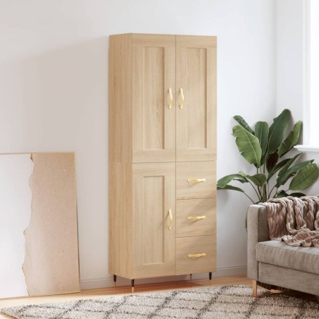 vidaXL Highboard Sonoma-Eiche 69,5x34x180 cm Holzwerkstoff