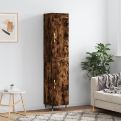 vidaXL Highboard Räuchereiche 34,5x34x180 cm Holzwerkstoff
