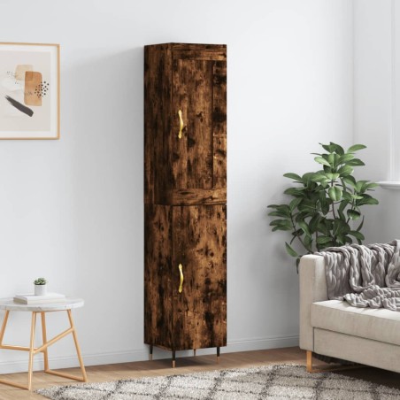 vidaXL Highboard Räuchereiche 34,5x34x180 cm Holzwerkstoff