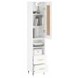 vidaXL Highboard Hochglanz-Weiß 34,5x34x180 cm Holzwerkstoff vidaXL Highboard Hochglanz-Weiß 34,5x34x180 cm Holzwerkstoff