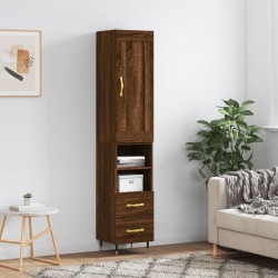 vidaXL Highboard Braun Eichen-Optik 34,5x34x180 cm Holzwerkstoff