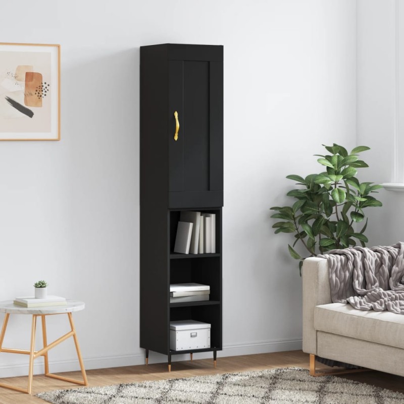 vidaXL Highboard Schwarz 34,5x34x180 cm Holzwerkstoff vidaXL Highboard Schwarz 34,5x34x180 cm Holzwerkstoff