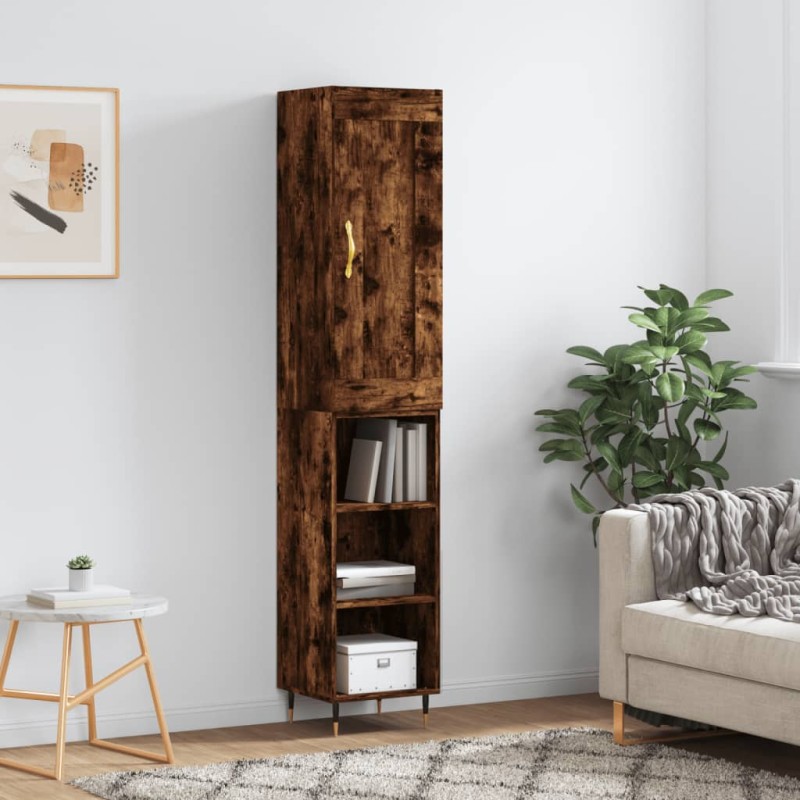 vidaXL Highboard Räuchereiche 34,5x34x180 cm Holzwerkstoff vidaXL Highboard Räuchereiche 34,5x34x180 cm Holzwerkstoff