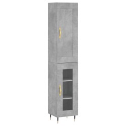 vidaXL Highboard Betongrau 34,5x34x180 cm Holzwerkstoff