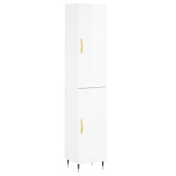 vidaXL Highboard Hochglanz-Weiß 34,5x34x180 cm Holzwerkstoff