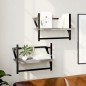 vidaXL Wandregale mit Stangen 2 Stk. Grau Sonoma 40x25x30 cm vidaXL Wandregale mit Stangen 2 Stk. Grau Sonoma 40x25x30 cm