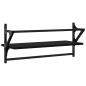 vidaXL Wandregale mit Stangen 2 Stk. Schwarz 65x25x30 cm vidaXL Wandregale mit Stangen 2 Stk. Schwarz 65x25x30 cm