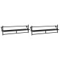 vidaXL Wandregale mit Stangen 2 Stk. Schwarz 100x25x30 cm vidaXL Wandregale mit Stangen 2 Stk. Schwarz 100x25x30 cm