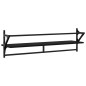 vidaXL Wandregale mit Stangen 2 Stk. Schwarz 100x25x30 cm vidaXL Wandregale mit Stangen 2 Stk. Schwarz 100x25x30 cm
