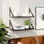 vidaXL Wandregale 2 Stk. Schwarz 60x25x25,5 cm Holzwerkstoff vidaXL Wandregale 2 Stk. Schwarz 60x25x25,5 cm Holzwerkstoff