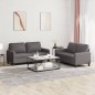 vidaXL 2-tlg. Sofagarnitur mit Kissen Grau Kunstleder vidaXL 2-tlg. Sofagarnitur mit Kissen Grau Kunstleder