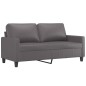vidaXL 2-tlg. Sofagarnitur mit Kissen Grau Kunstleder vidaXL 2-tlg. Sofagarnitur mit Kissen Grau Kunstleder
