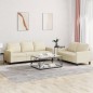 vidaXL 2-tlg. Sofagarnitur mit Kissen Creme Kunstleder vidaXL 2-tlg. Sofagarnitur mit Kissen Creme Kunstleder