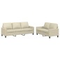 vidaXL 2-tlg. Sofagarnitur mit Kissen Creme Kunstleder vidaXL 2-tlg. Sofagarnitur mit Kissen Creme Kunstleder