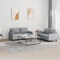 vidaXL 2-tlg. Sofagarnitur mit Kissen Hellgrau Stoff vidaXL 2-tlg. Sofagarnitur mit Kissen Hellgrau Stoff