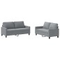 vidaXL 2-tlg. Sofagarnitur mit Kissen Hellgrau Stoff vidaXL 2-tlg. Sofagarnitur mit Kissen Hellgrau Stoff