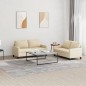 vidaXL 2-tlg. Sofagarnitur mit Kissen Creme Stoff vidaXL 2-tlg. Sofagarnitur mit Kissen Creme Stoff