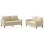 vidaXL 2-tlg. Sofagarnitur mit Kissen Creme Stoff vidaXL 2-tlg. Sofagarnitur mit Kissen Creme Stoff
