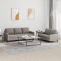 vidaXL 2-tlg. Sofagarnitur mit Kissen Taupe Stoff vidaXL 2-tlg. Sofagarnitur mit Kissen Taupe Stoff