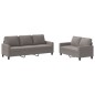 vidaXL 2-tlg. Sofagarnitur mit Kissen Taupe Stoff vidaXL 2-tlg. Sofagarnitur mit Kissen Taupe Stoff
