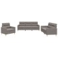 vidaXL 3-tlg. Sofagarnitur mit Kissen Taupe Stoff vidaXL 3-tlg. Sofagarnitur mit Kissen Taupe Stoff