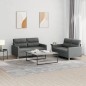 vidaXL 2-tlg. Sofagarnitur mit Kissen Dunkelgrau Stoff vidaXL 2-tlg. Sofagarnitur mit Kissen Dunkelgrau Stoff