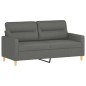 vidaXL 2-tlg. Sofagarnitur mit Kissen Dunkelgrau Stoff vidaXL 2-tlg. Sofagarnitur mit Kissen Dunkelgrau Stoff