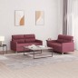 vidaXL 2-tlg. Sofagarnitur mit Kissen Weinrot Stoff vidaXL 2-tlg. Sofagarnitur mit Kissen Weinrot Stoff