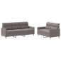 vidaXL 2-tlg. Sofagarnitur mit Kissen Taupe Stoff vidaXL 2-tlg. Sofagarnitur mit Kissen Taupe Stoff