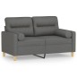 vidaXL 2-Sitzer-Sofa mit Zierkissen Dunkelgrau 120 cm Stoff vidaXL 2-Sitzer-Sofa mit Zierkissen Dunkelgrau 120 cm Stoff