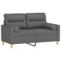 vidaXL 2-Sitzer-Sofa mit Zierkissen Dunkelgrau 120 cm Stoff vidaXL 2-Sitzer-Sofa mit Zierkissen Dunkelgrau 120 cm Stoff