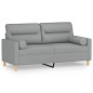 vidaXL 2-Sitzer-Sofa mit Zierkissen Hellgrau 140 cm Stoff vidaXL 2-Sitzer-Sofa mit Zierkissen Hellgrau 140 cm Stoff