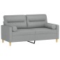 vidaXL 2-Sitzer-Sofa mit Zierkissen Hellgrau 140 cm Stoff vidaXL 2-Sitzer-Sofa mit Zierkissen Hellgrau 140 cm Stoff