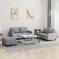 vidaXL 3-tlg. Sofagarnitur mit Kissen Hellgrau Stoff vidaXL 3-tlg. Sofagarnitur mit Kissen Hellgrau Stoff